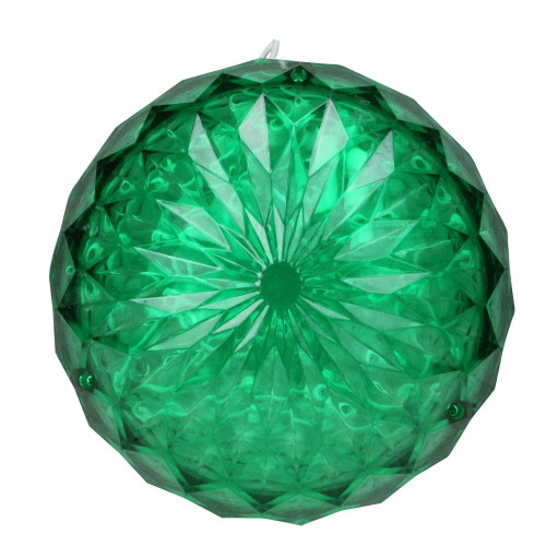 LED Lighted Crystal Sphere Outdoor Christmas Decoration - 6" - Green
