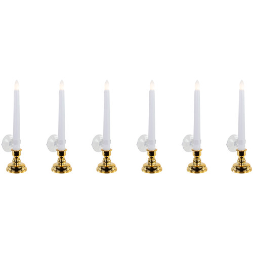 Christmas Candle Lamps with Remote and Timer - 10" - White - Set of 6