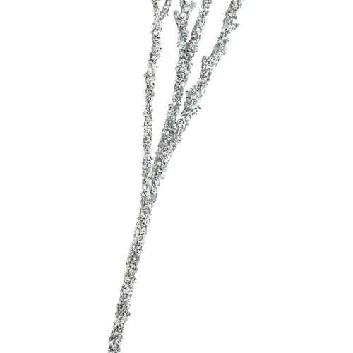 31" Glittered Silver Artificial Twig Christmas Spray