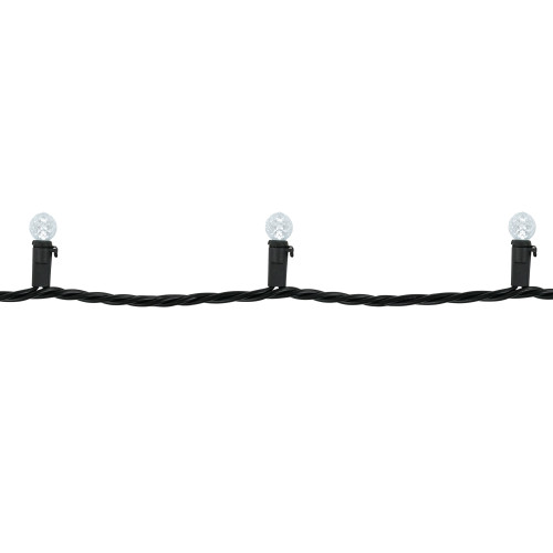 LED G12 Berry Christmas Lights - Pure White - 16' Black Wire - 50 ct