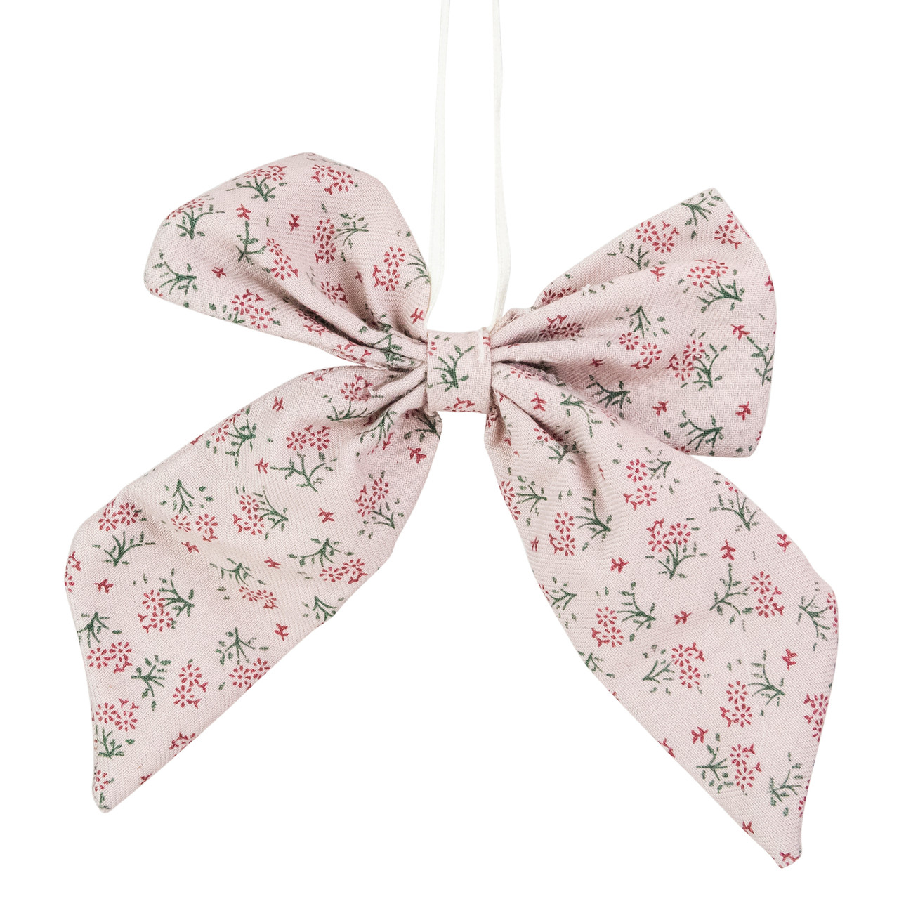 Single Loop Floral Christmas Bow Decoration - 5.5" - Pink