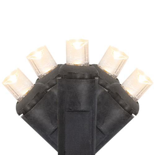 50ct Warm White LED Wide Angle Christmas Lights - 16.25ft, Black Wire