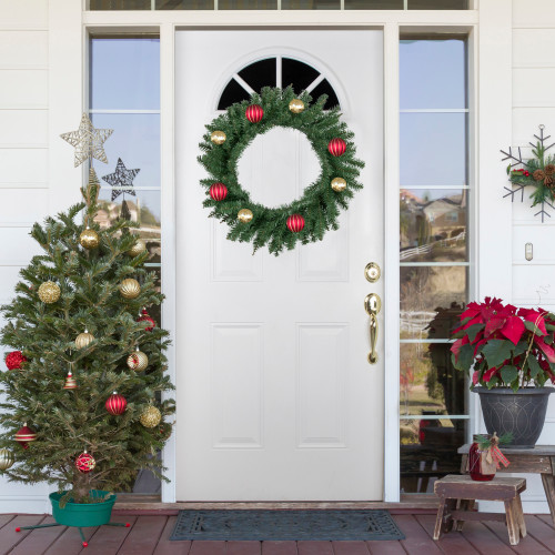 Green Winona Fir Artificial Christmas Wreath, 24-Inch, Unlit