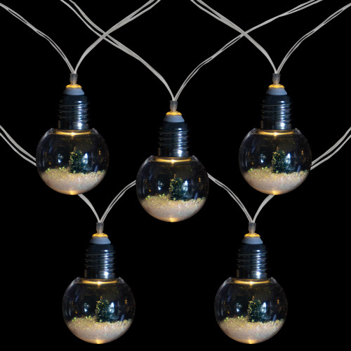 10-Count LED Christmas Trees in Bulbs, Warm White Lights, 4.25ft Clear Wire