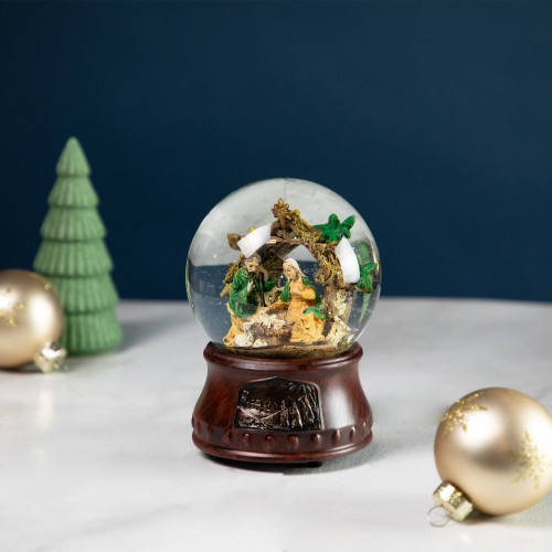 Christmas Nativity Musical Snow Globe - 5.5"