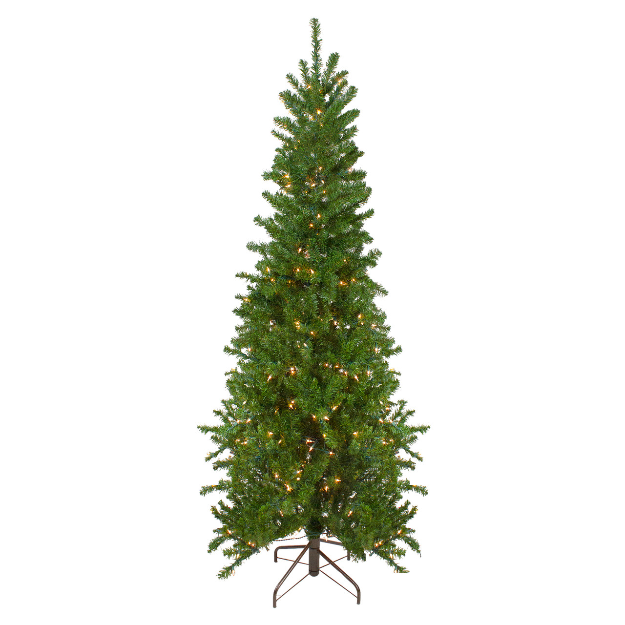 7.5' Pre-Lit Pencil Canadian Pine Artificial Christmas Tree - Clear Lights