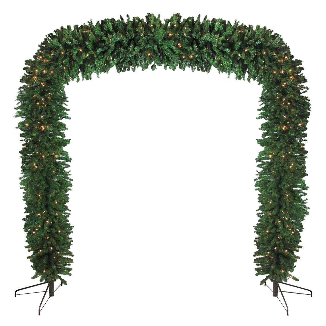 Pre-Lit Pine Artificial Christmas Archway Decoration - 9' x 8' - Clear Lights