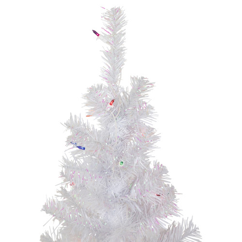 4' Pre-lit Rockport White Pine Artificial Christmas Tree, Multi Lights