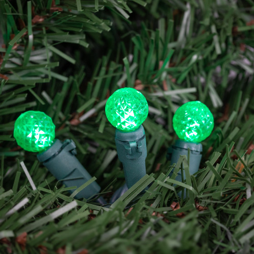 LED G12 Berry Christmas Lights - Green - 16' Green Wire - 50 ct