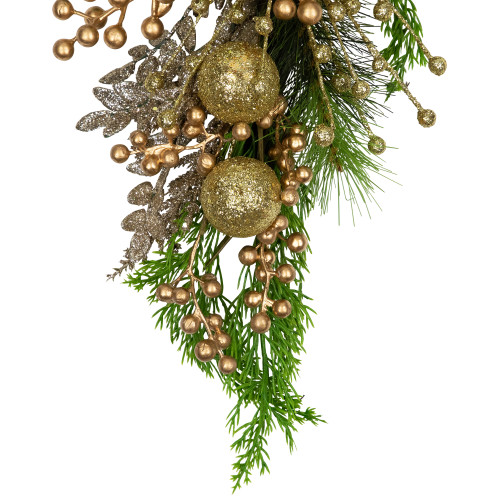 Ball Ornaments and Berries Glittered Artificial Christmas Swag - 25"