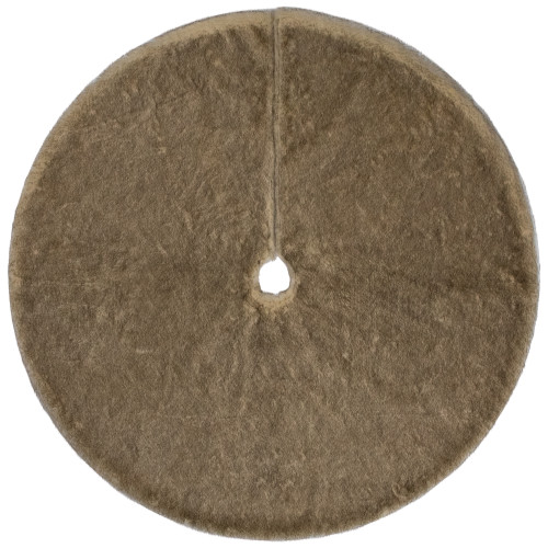 Faux Fur Christmas Tree Skirt - 48" - Brown
