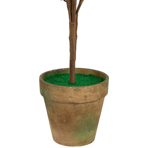 Pre-Lit Berries and Pine Artificial Potted Christmas Tree - 3' - Warm White LED Lights