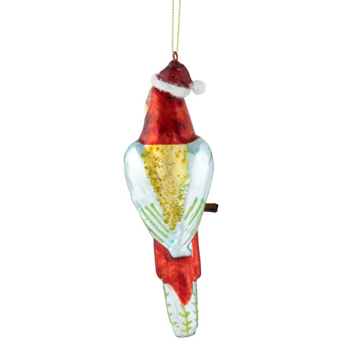 6.5" Tropical Bird Glass Christmas Ornament