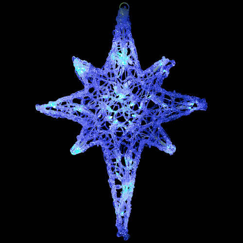 24" Color Changing Blue and White LED Bethlehem Star Hanging Christmas Decoration