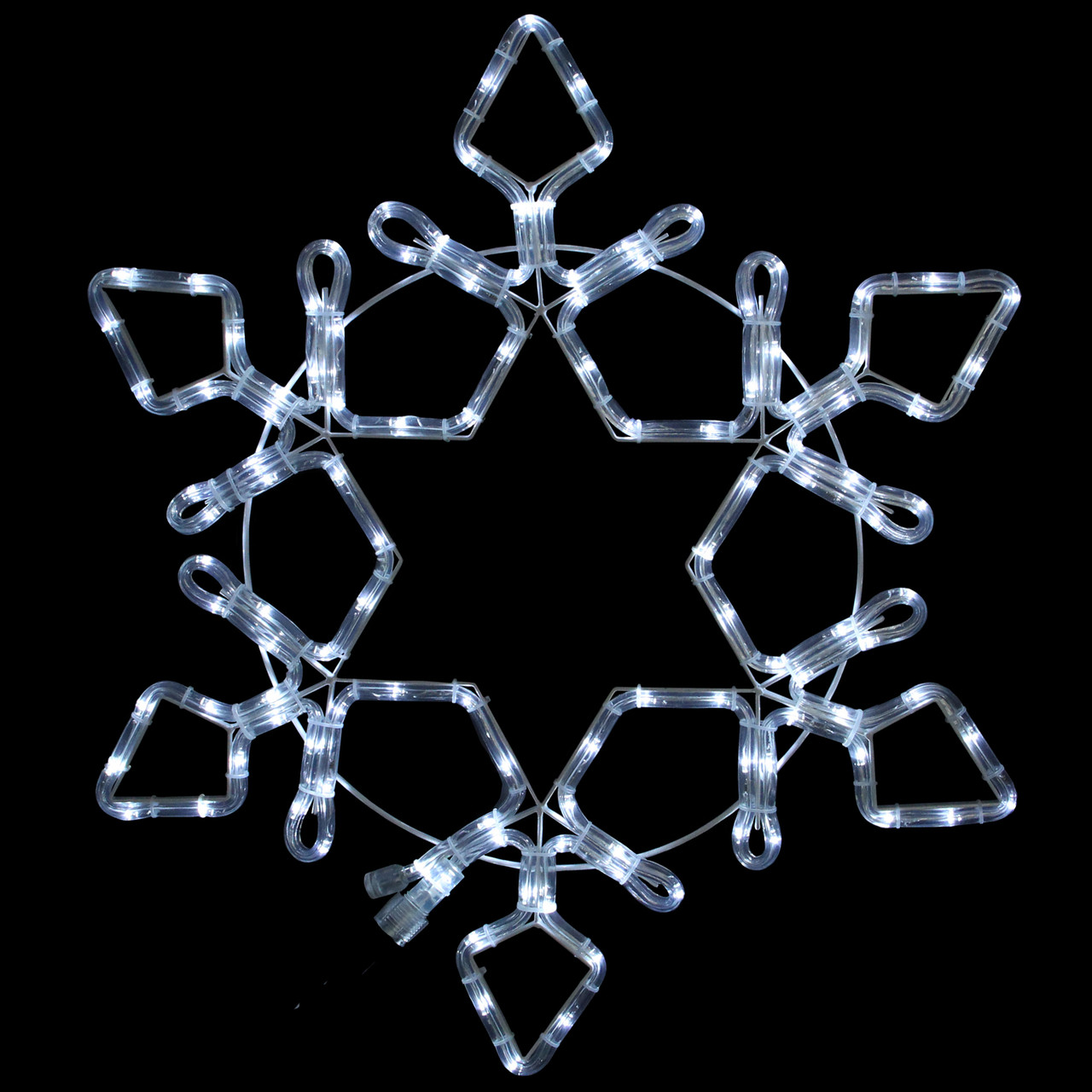 LED Rope Light Snowflake Commercial Christmas Decoration - White - 24"