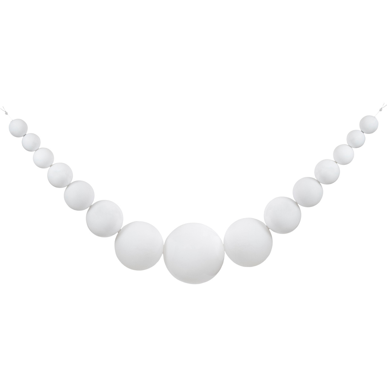 6' White Shiny and Matte Shatterproof Ball Christmas Swag