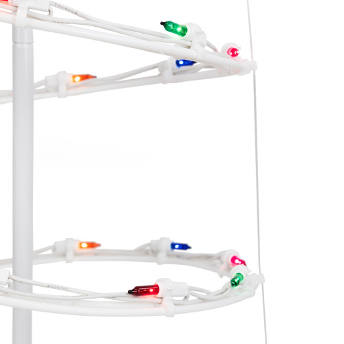 Set of 2 Lighted Multi-Color Outdoor Spiral Christmas Cone Trees 4', 6'