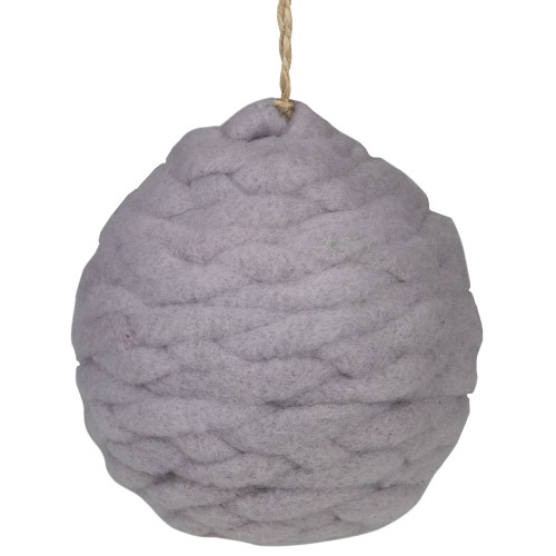 Gray Knit Shatterproof Christmas Ball Ornament 3.25" (80 mm)