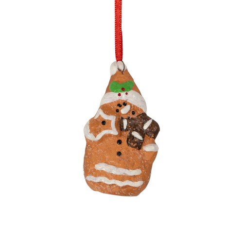 2.75" Gingerbread Snowman with Star Christmas Ornament