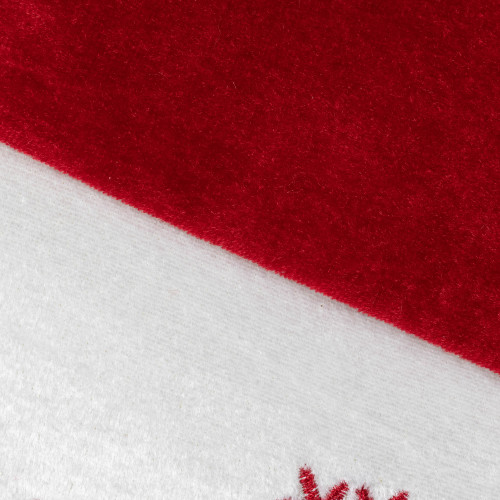 19" Red and White Velvet Embroidered Snowflake Christmas Stocking