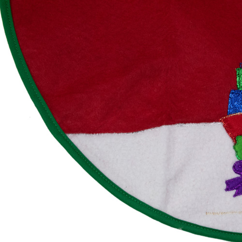 20" Red and White Loaded Sleigh in the Snow Mini Christmas Tree Skirt