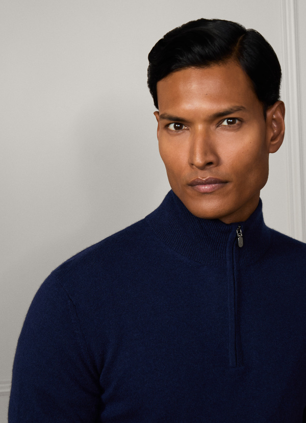 pure cashmere quarter zip jumper