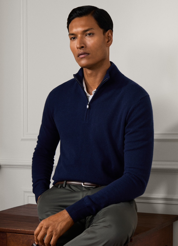 pure cashmere quarter zip jumper