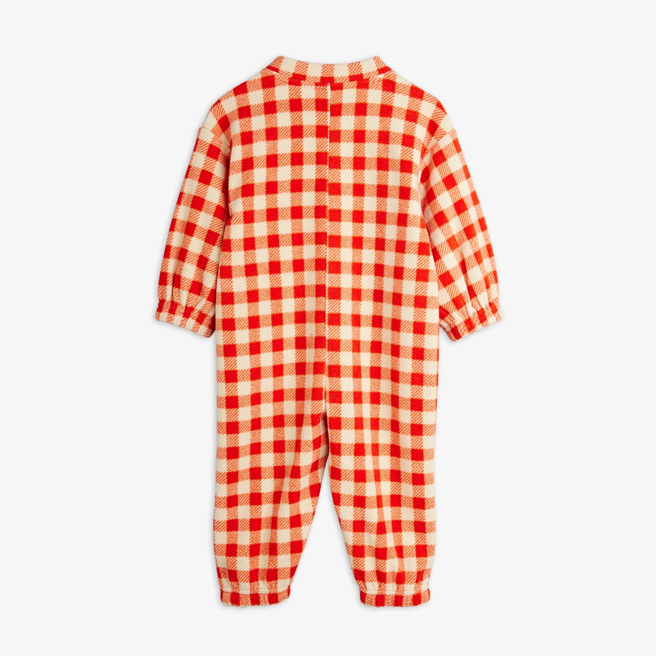 Gingham fleece overall baby