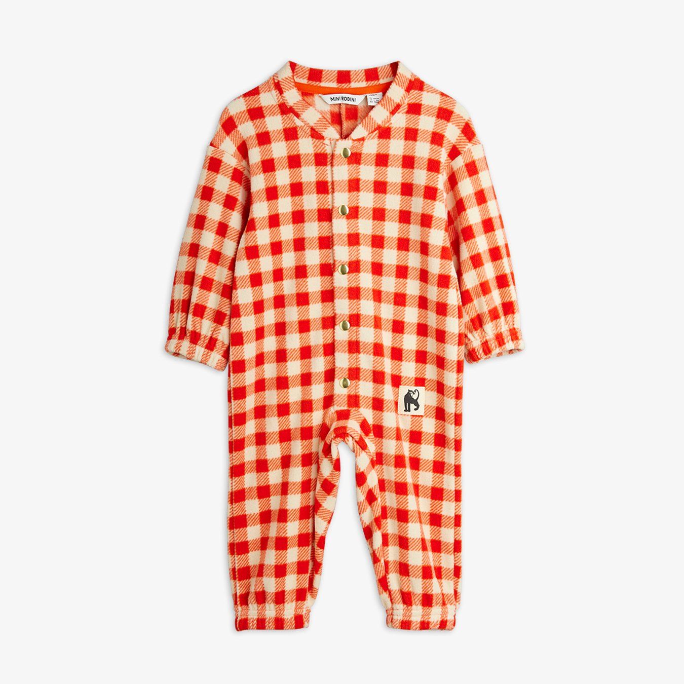 Gingham fleece overall baby