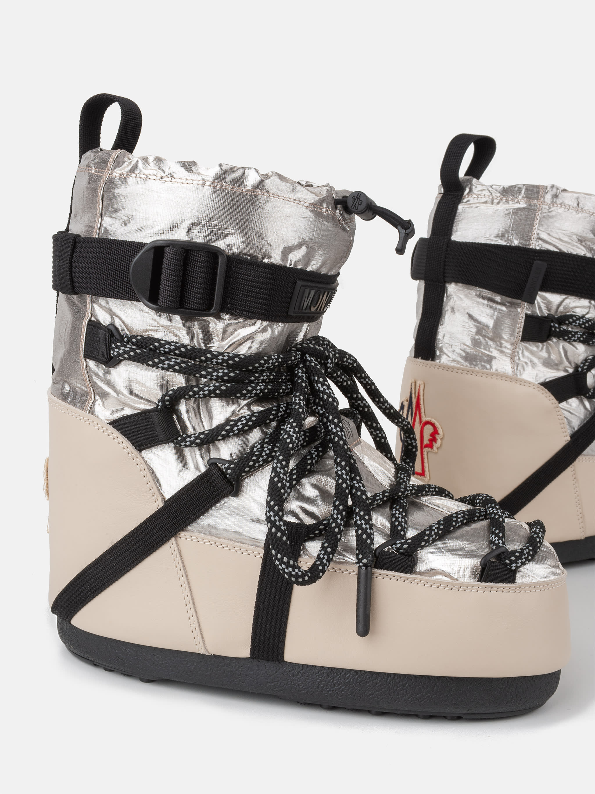 MOON BOOT X MONCLER GRENOBLE ICON LOW PALE GOLD BOOTS