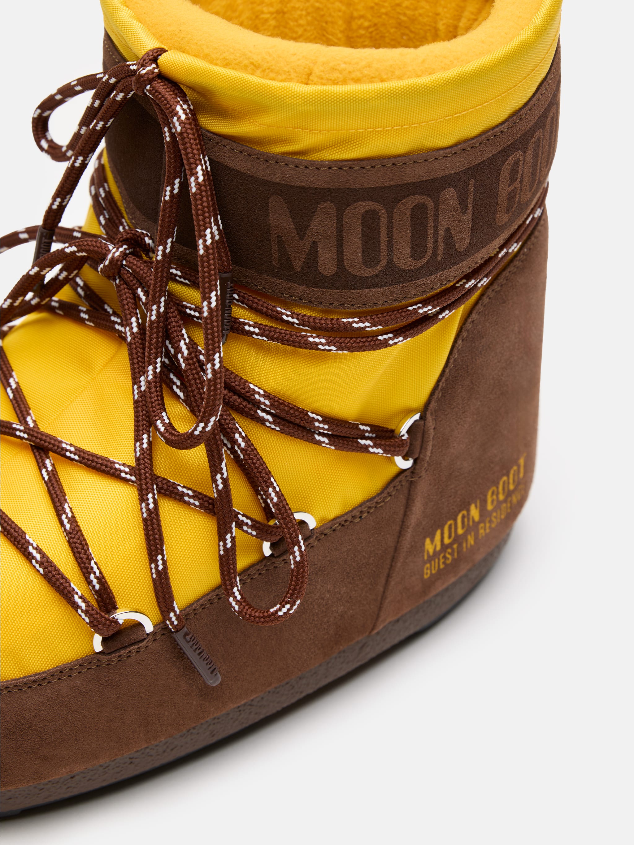 MOON BOOT X GUEST IN RESIDENCE ICON LOW NYLON SUNFLOWER & COCOA BOOTS