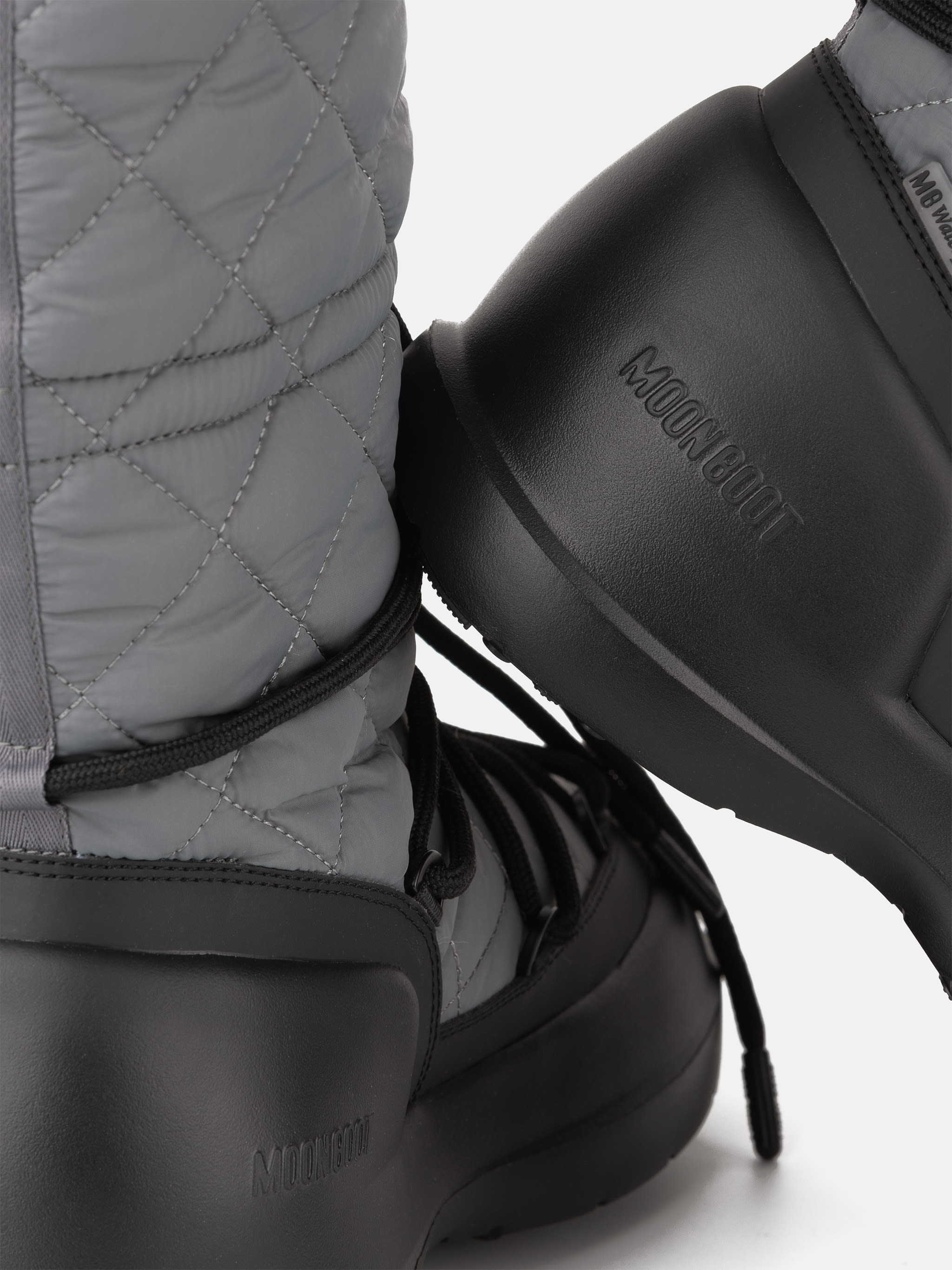 MEZZALUNA GREY QUILTED HIGH BOOTS