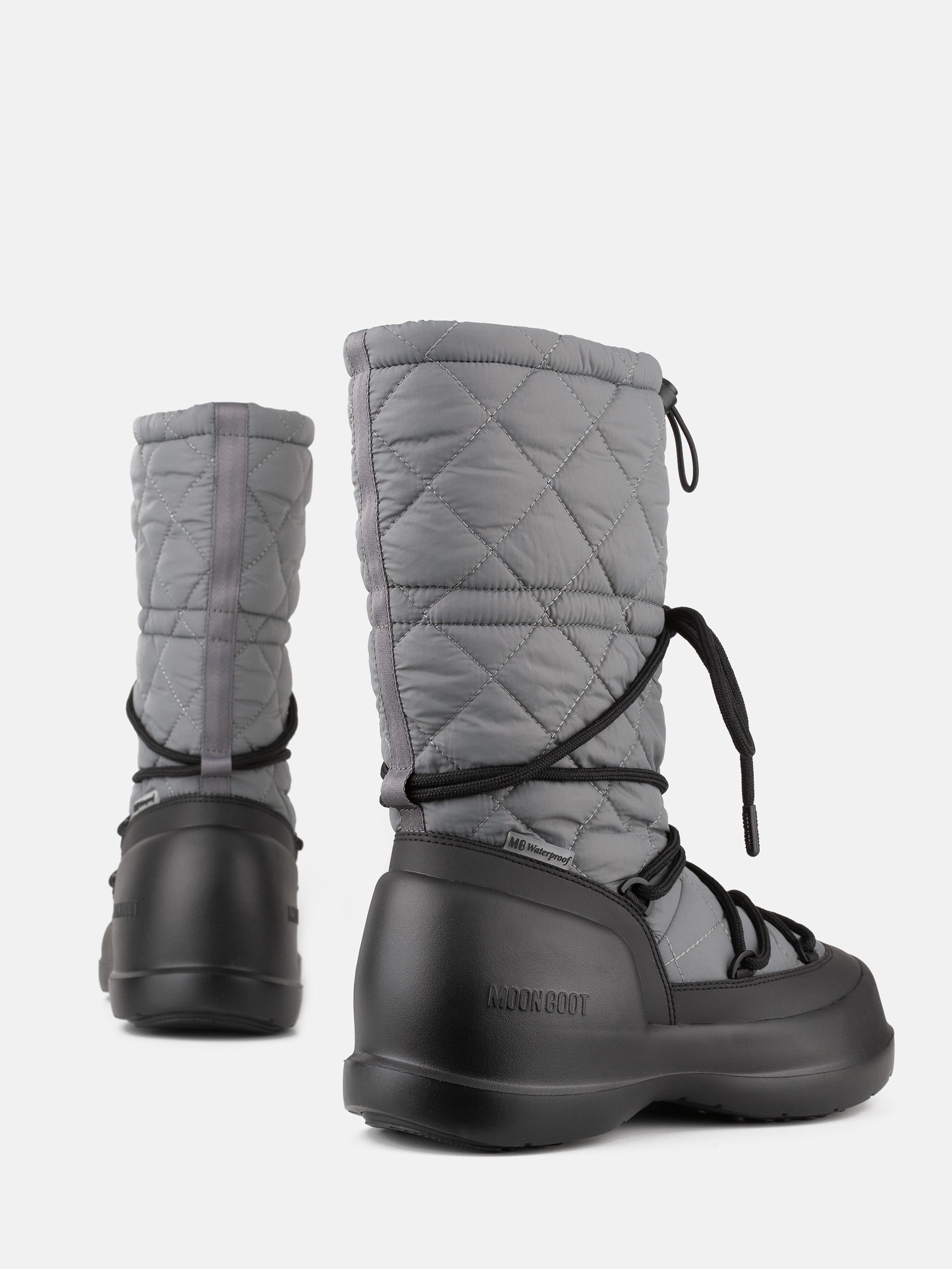 MEZZALUNA GREY QUILTED HIGH BOOTS