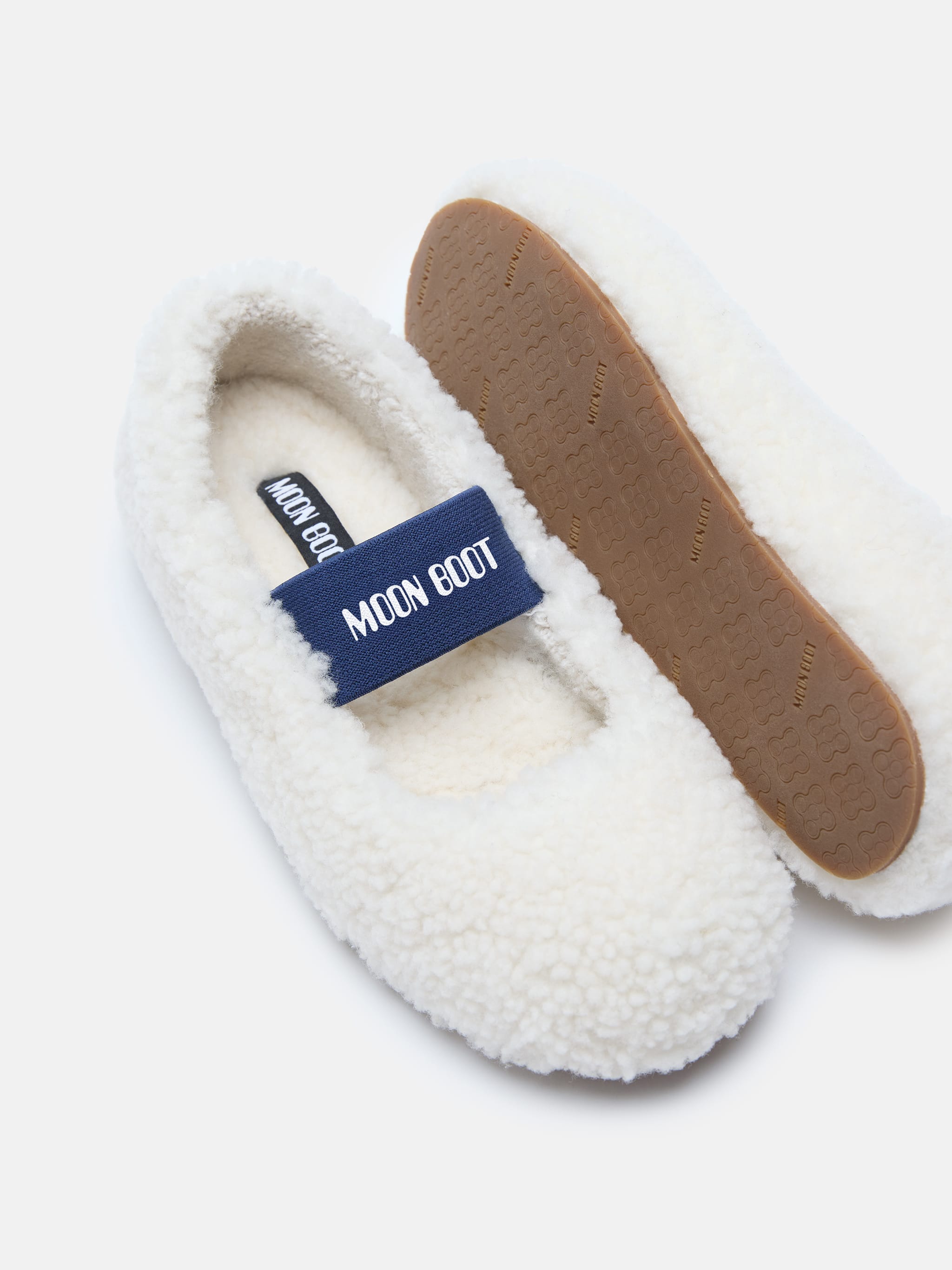 SHEARLING WHITE BALLERINAS