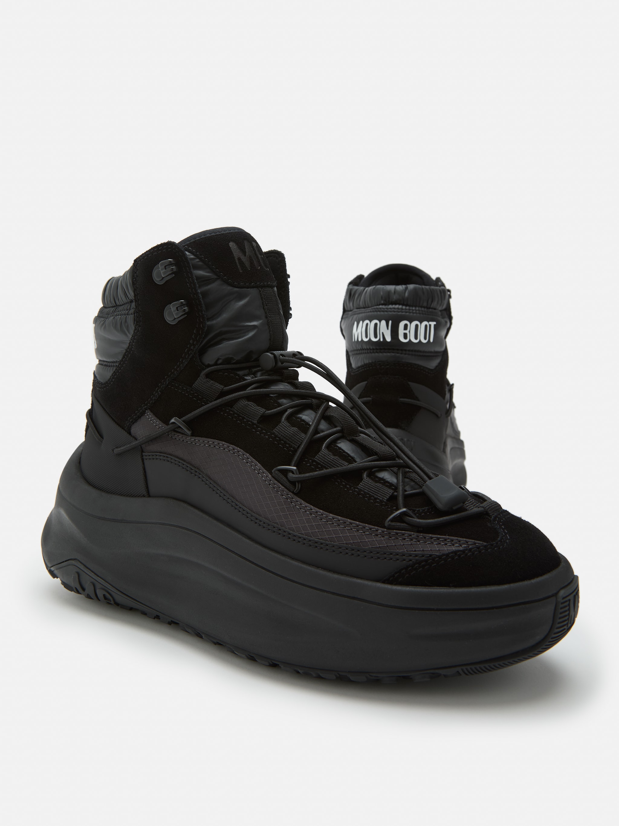 MOON247 BLACK XLACE MID SNEAKERS