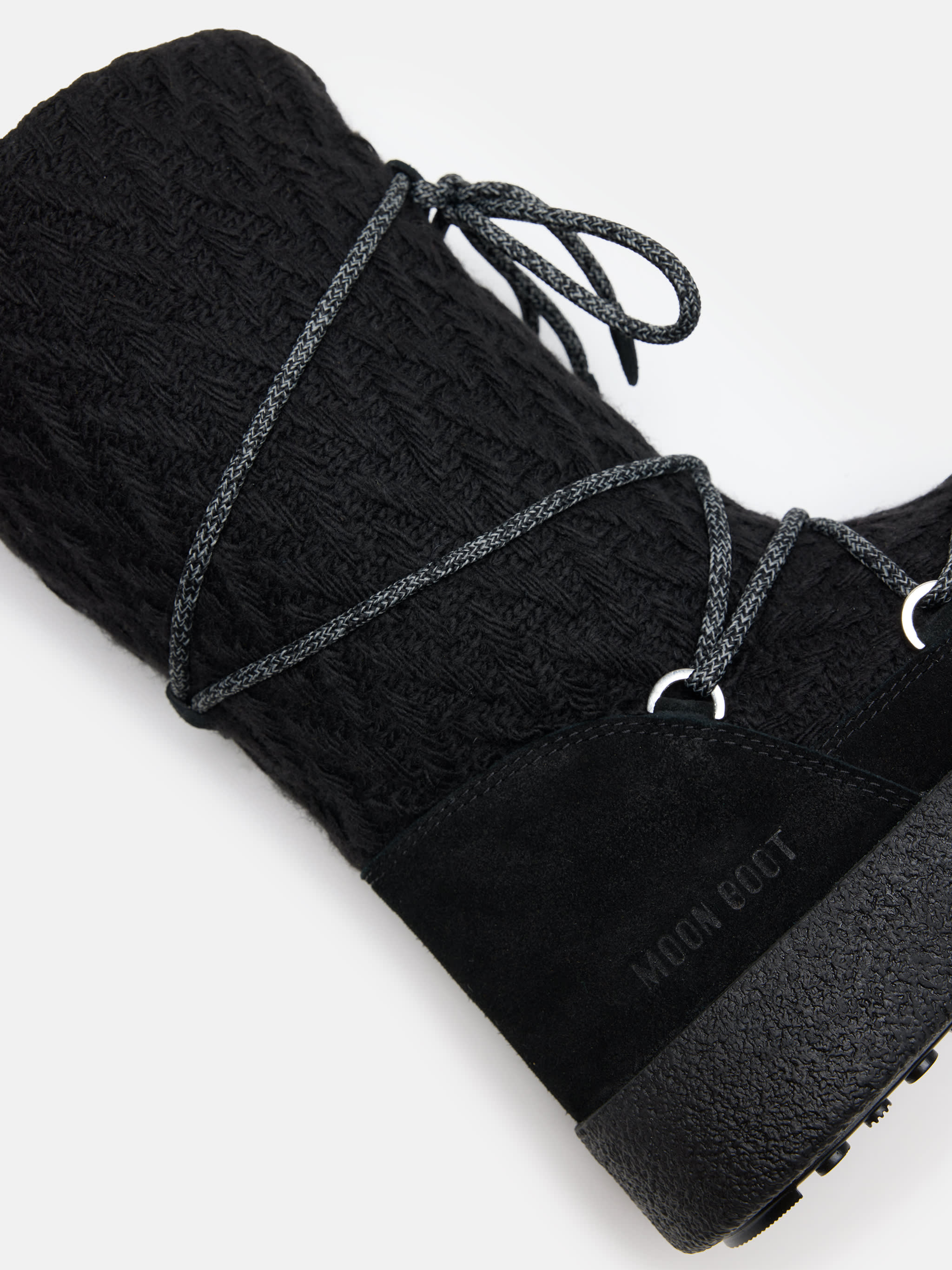 MOON BOOT X GUEST IN RESIDENCE LTRACK BLACK KNIT BOOTS