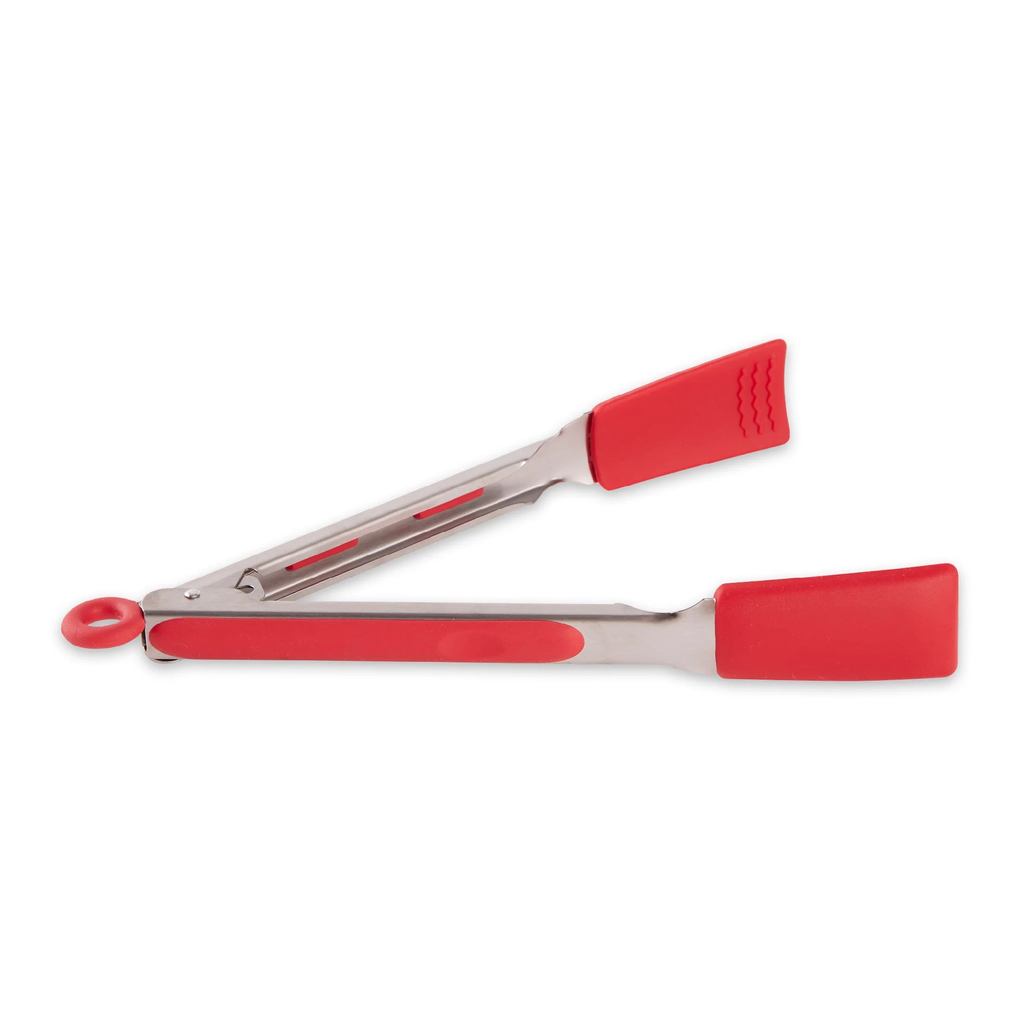 Endurance® Square Silicone Tip Tongs - 9In - Red
