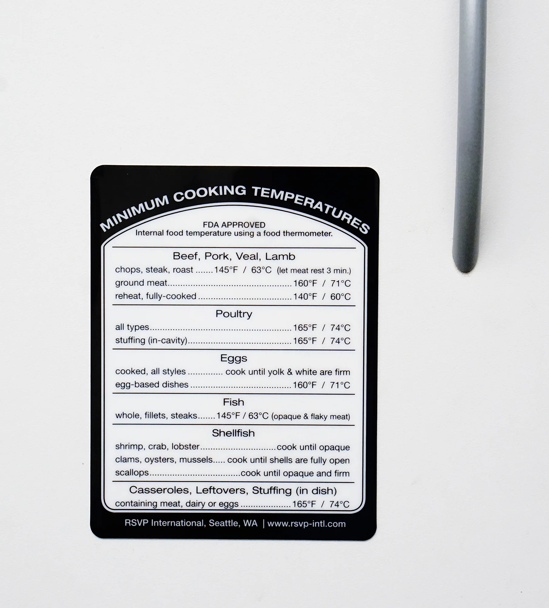 Removable Cooking Temperature Label