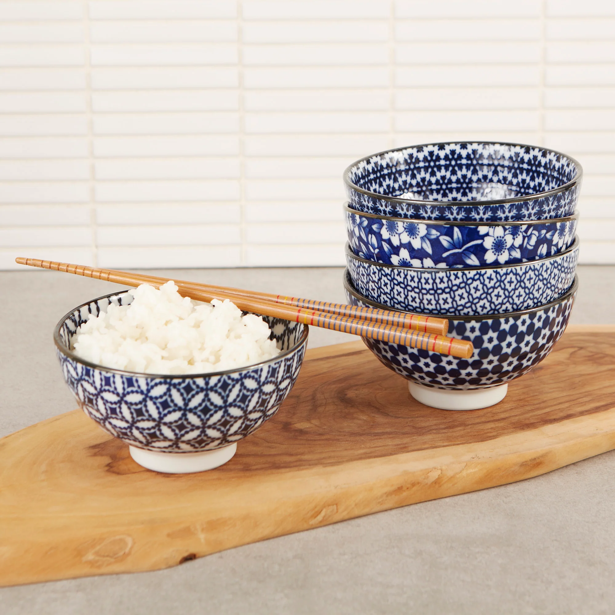 Japanese Bowls - Blue & White 4.5