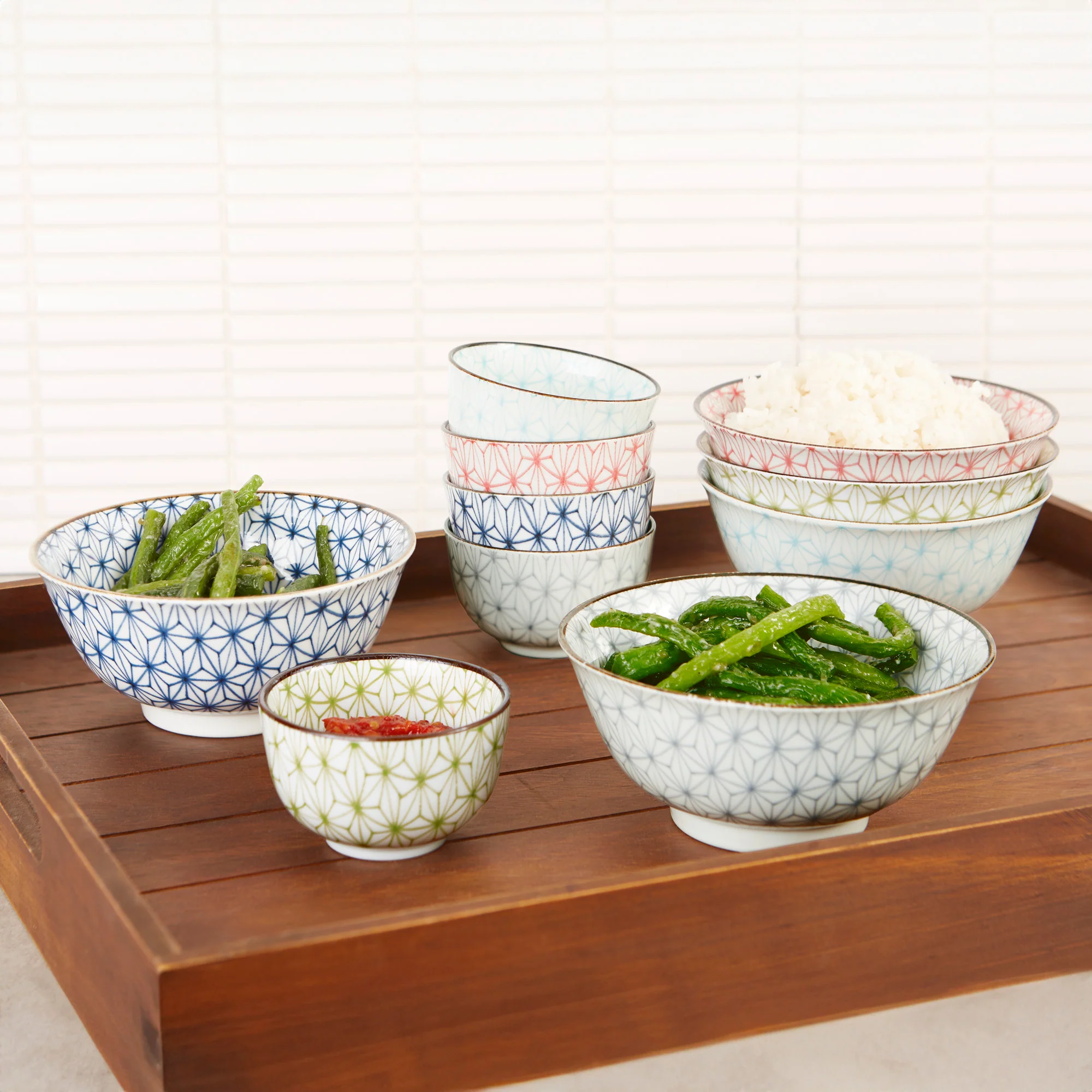 Japanese Bowls Colored Geometric 6