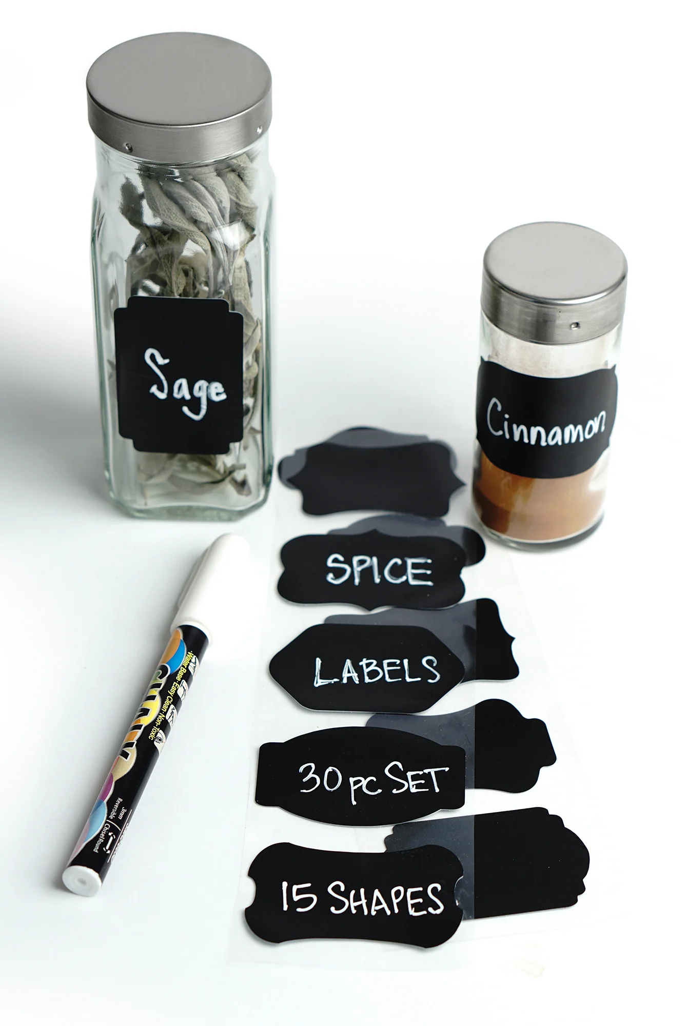 Reusable Spice Labels - Set of 30