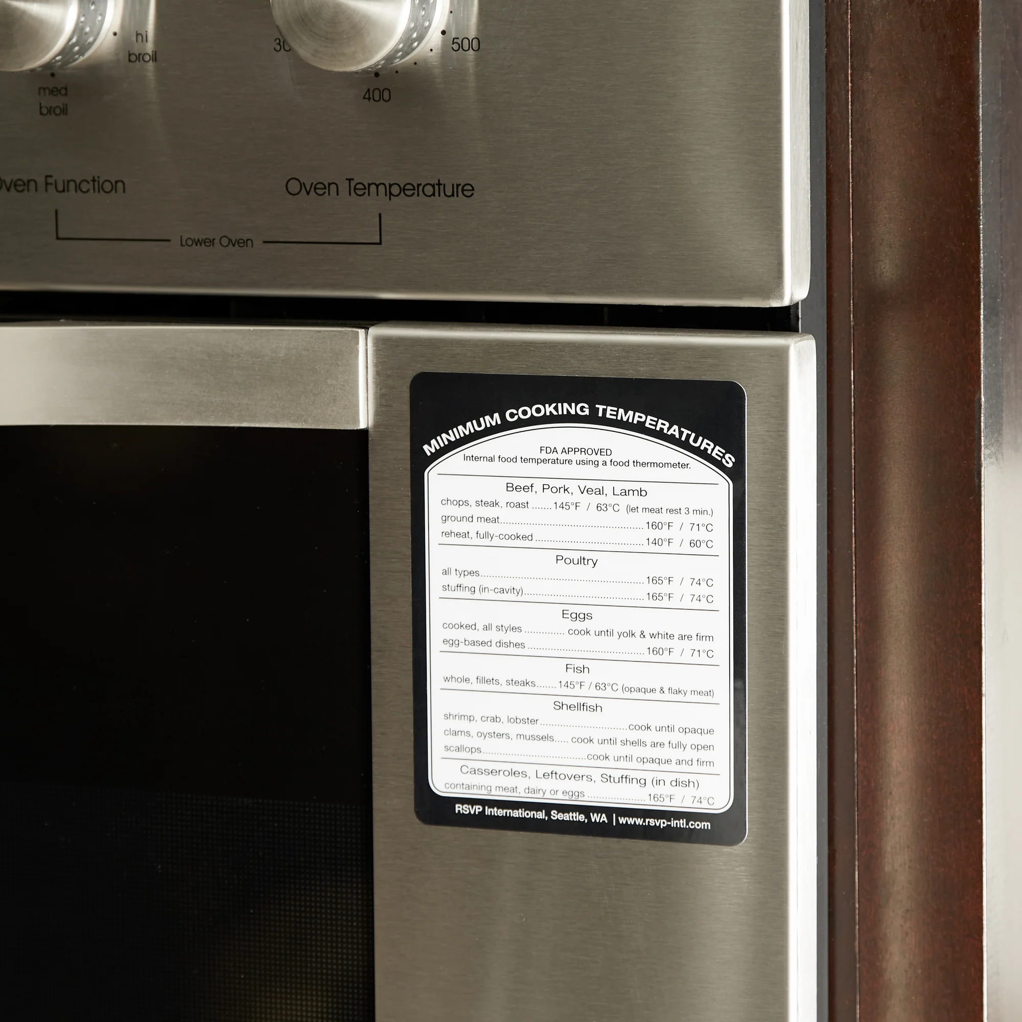Removable Cooking Temperature Label