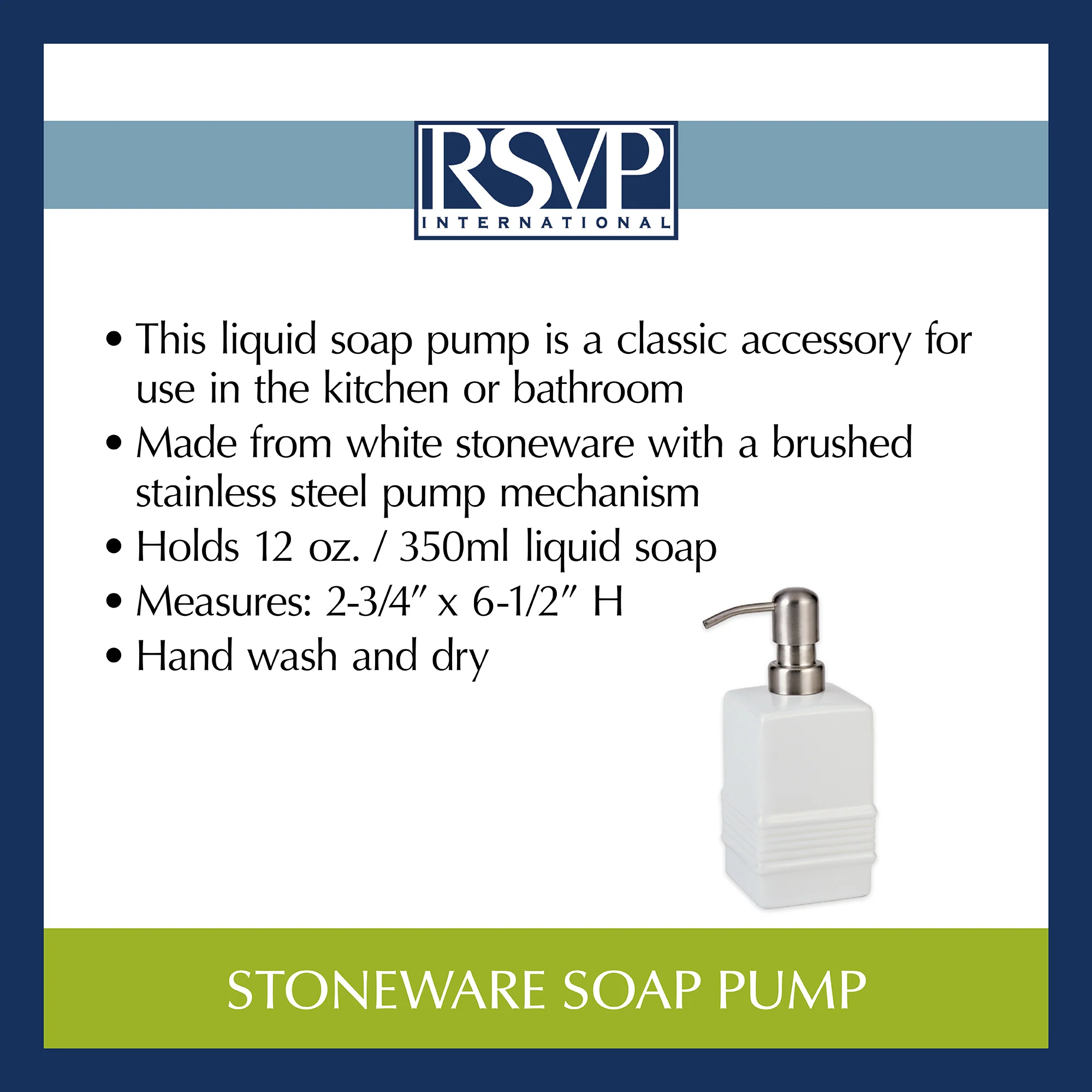 Stoneware Soap Pump