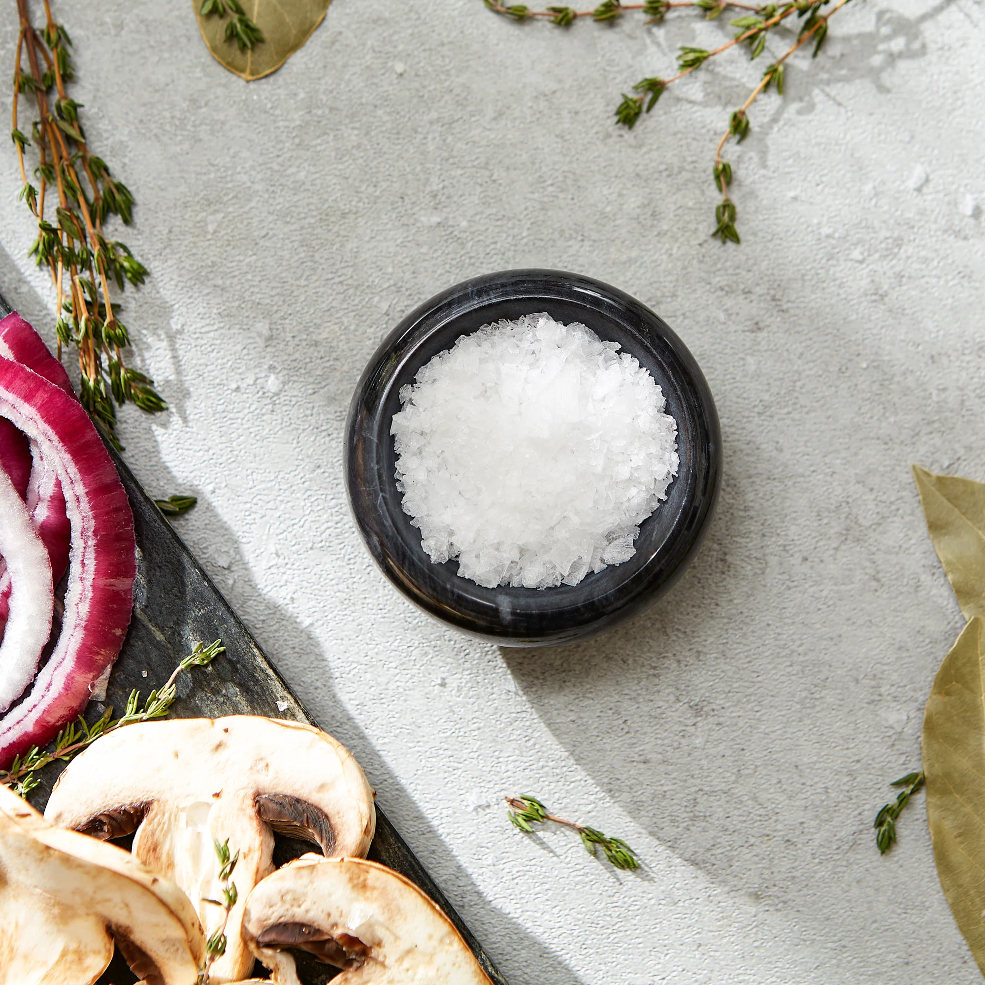 Herb Salt Bowls - Black Marble