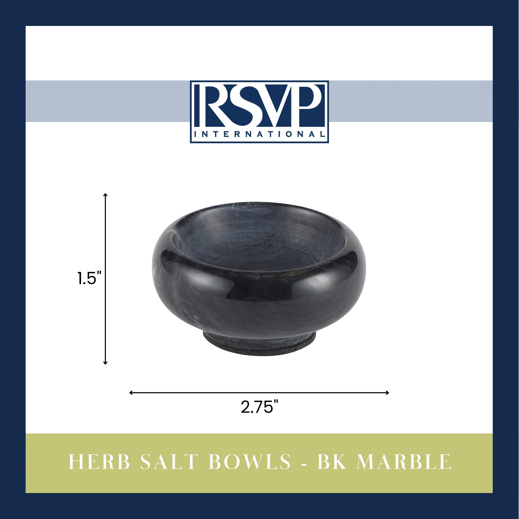 Herb Salt Bowls - Black Marble