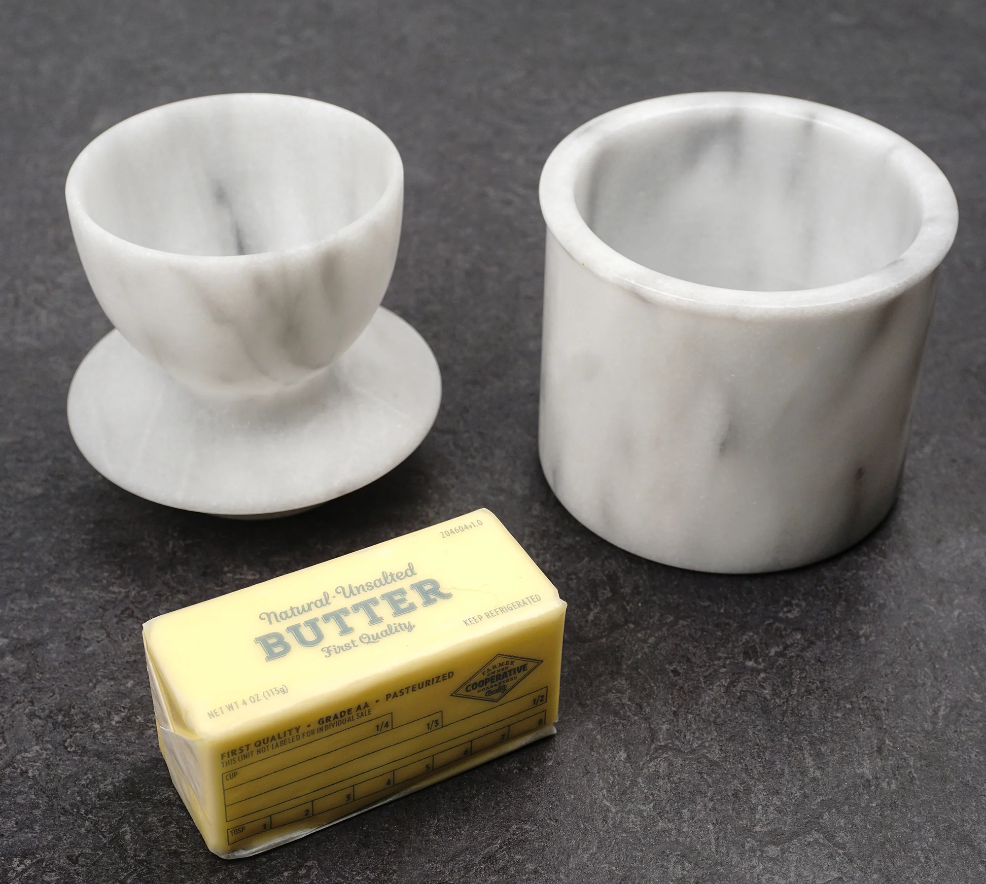 White Marble Butter Pot
