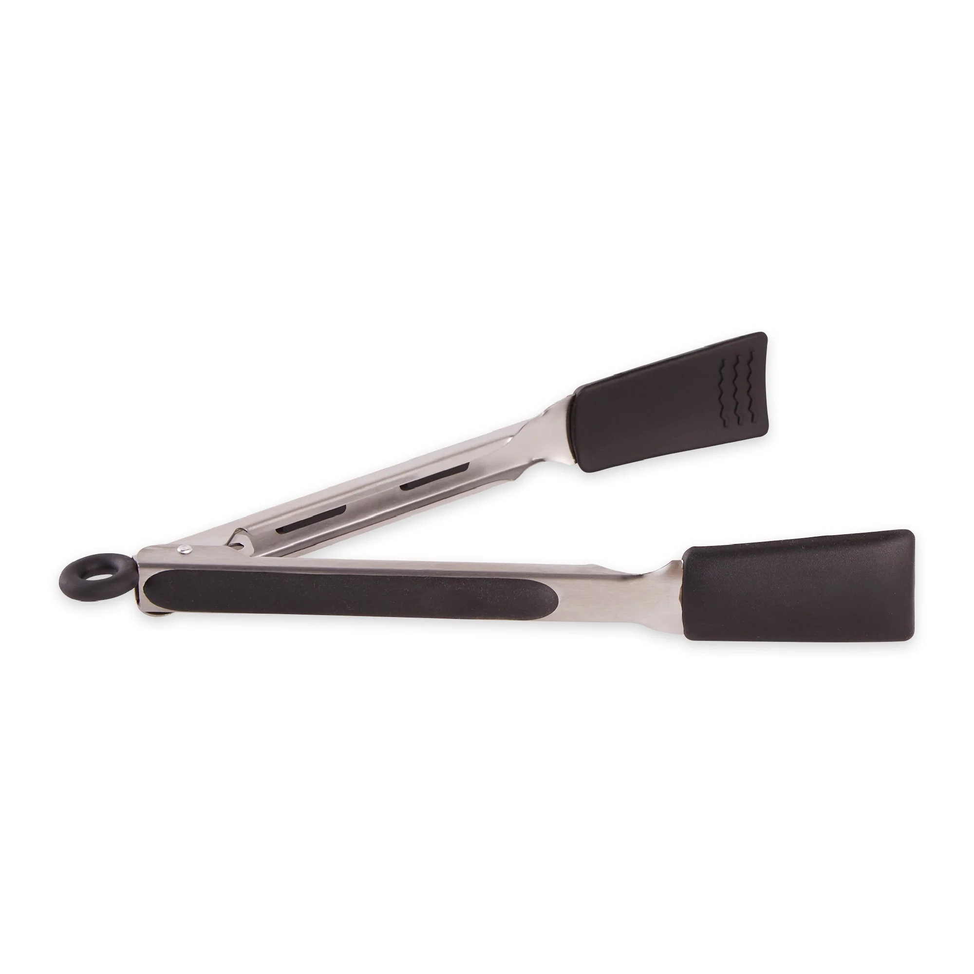Endurance® Square Silicone Tip Tongs - 9In - Black