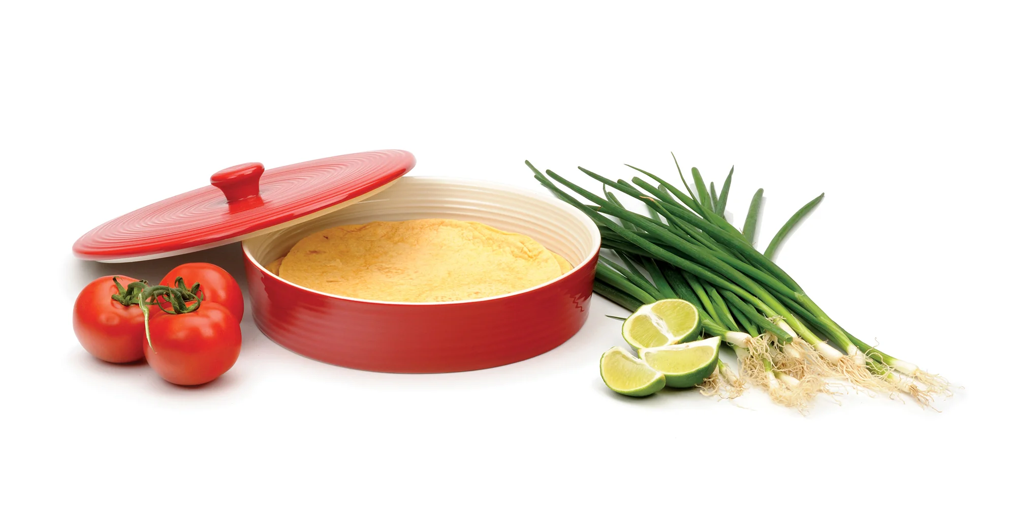 Tortilla Warmer - 10In - Stoneware - Red