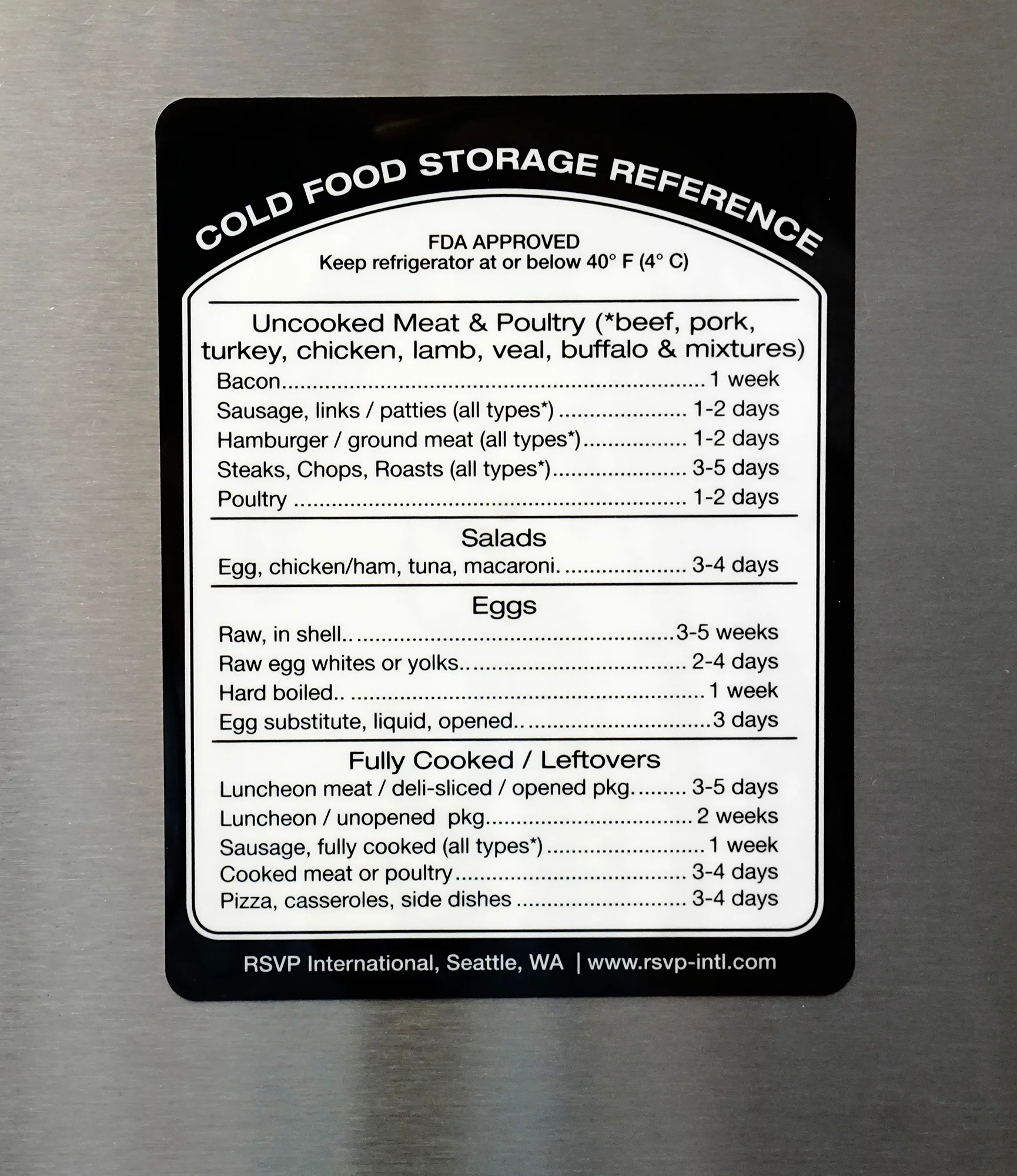 Removable Cold Storage Label