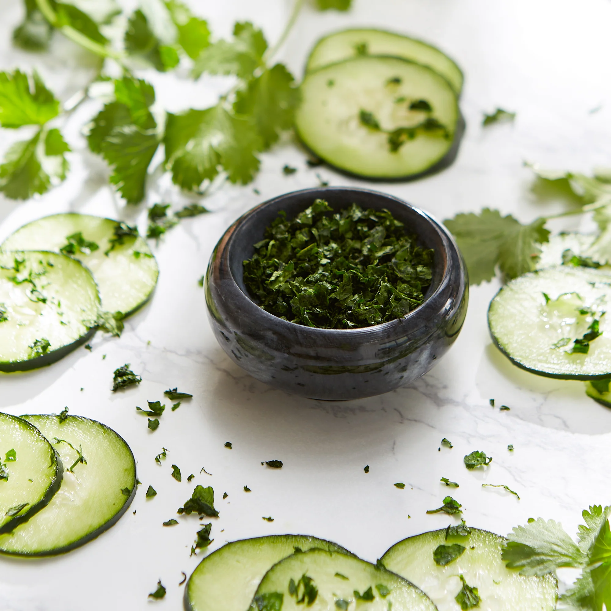 Herb Salt Bowls - Black Marble
